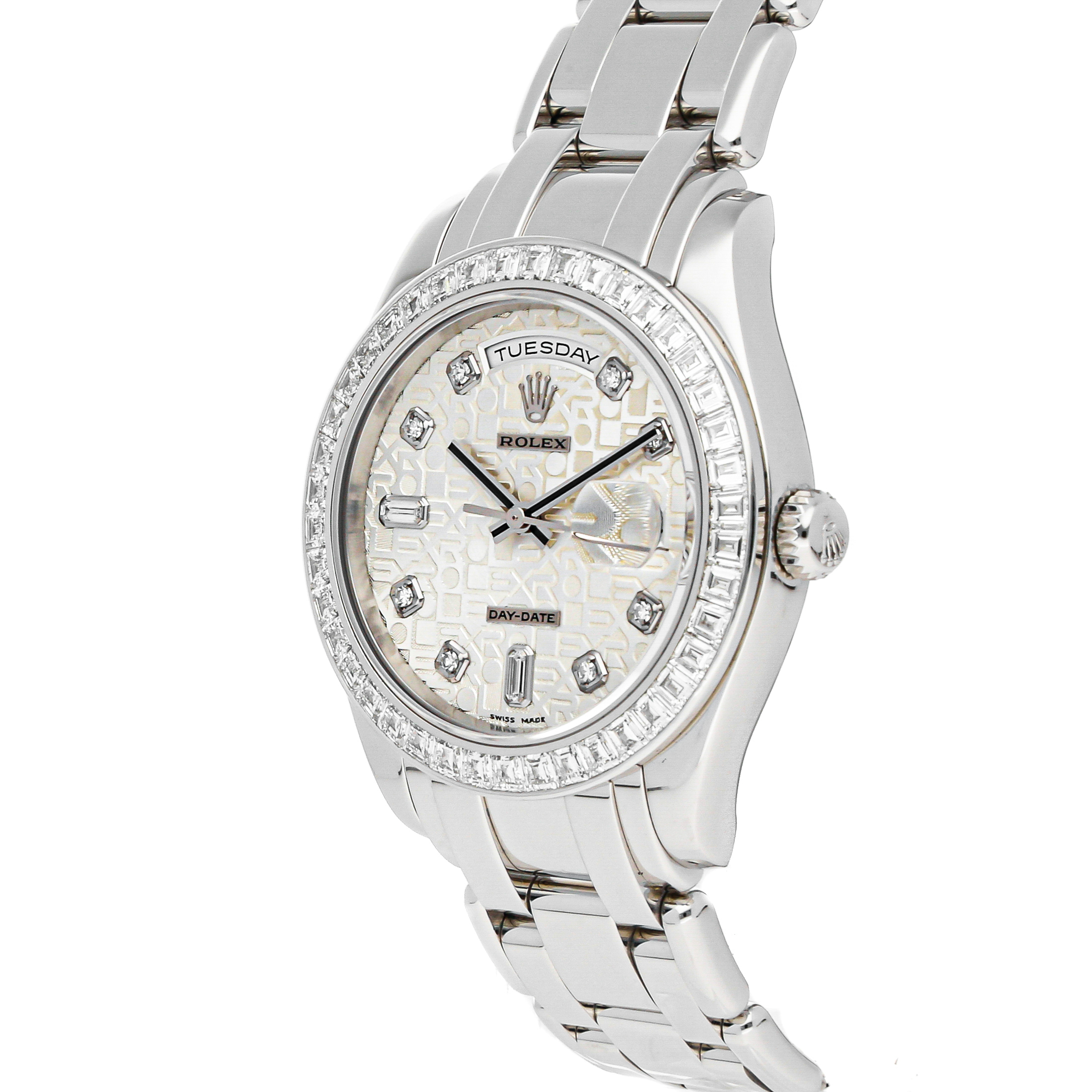 Rolex Super Clone Watch : Day-Date Masterpiece 18956BR SLV JUB PRL - Image 3
