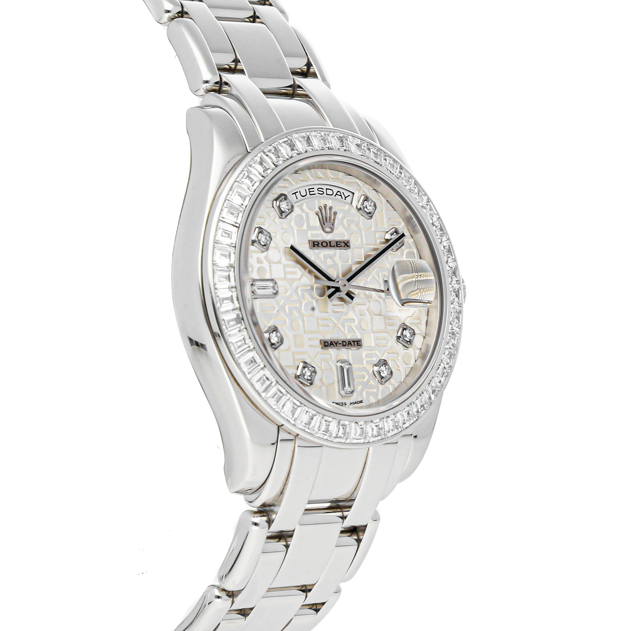 Rolex Super Clone Watch : Day-Date Masterpiece 18956BR SLV JUB PRL - Image 2