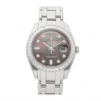 Rolex Super Clone Watch : Day-Date 18956BR BLK MOP RD BG PRL
