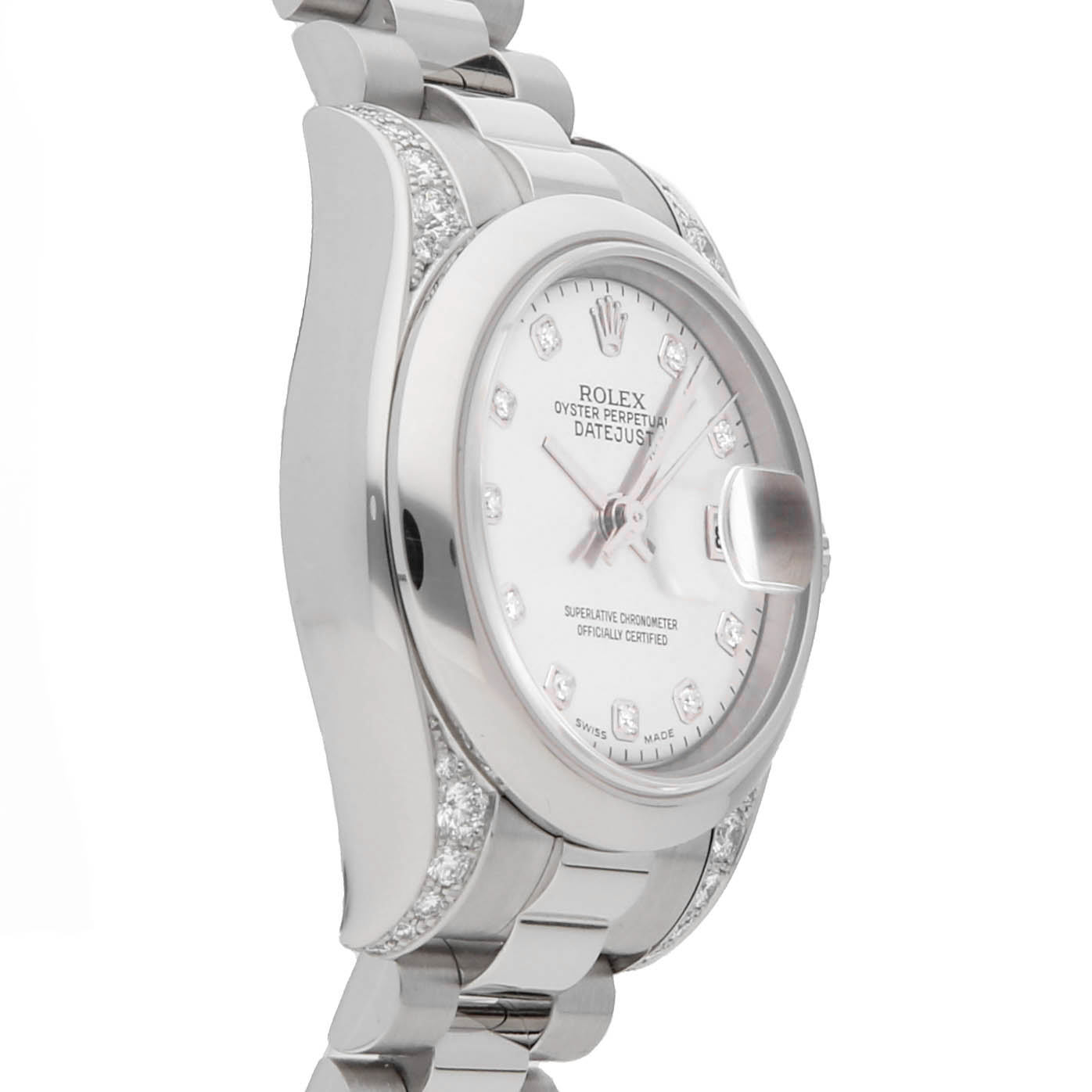 Rolex Super Clone Watch : Datejust 179296 WHT GLD DIA PRS - Image 2
