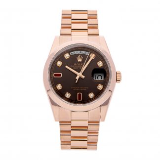 Rolex Super Clone Watch : Day-Date 118205F BRW DIA RUB PRS