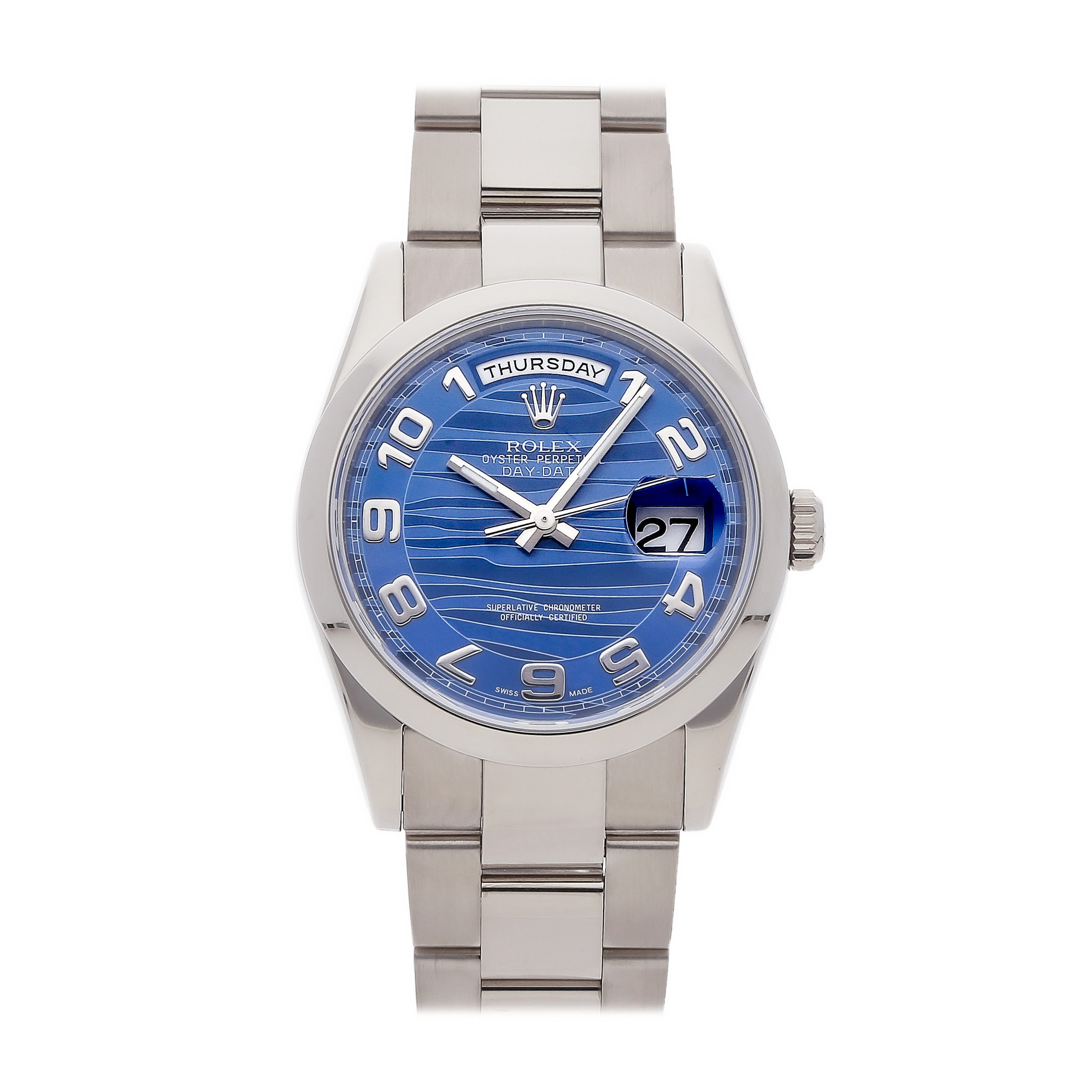 Rolex Super Clone Watch : Day-Date 118209 BLU WAV AR OYS