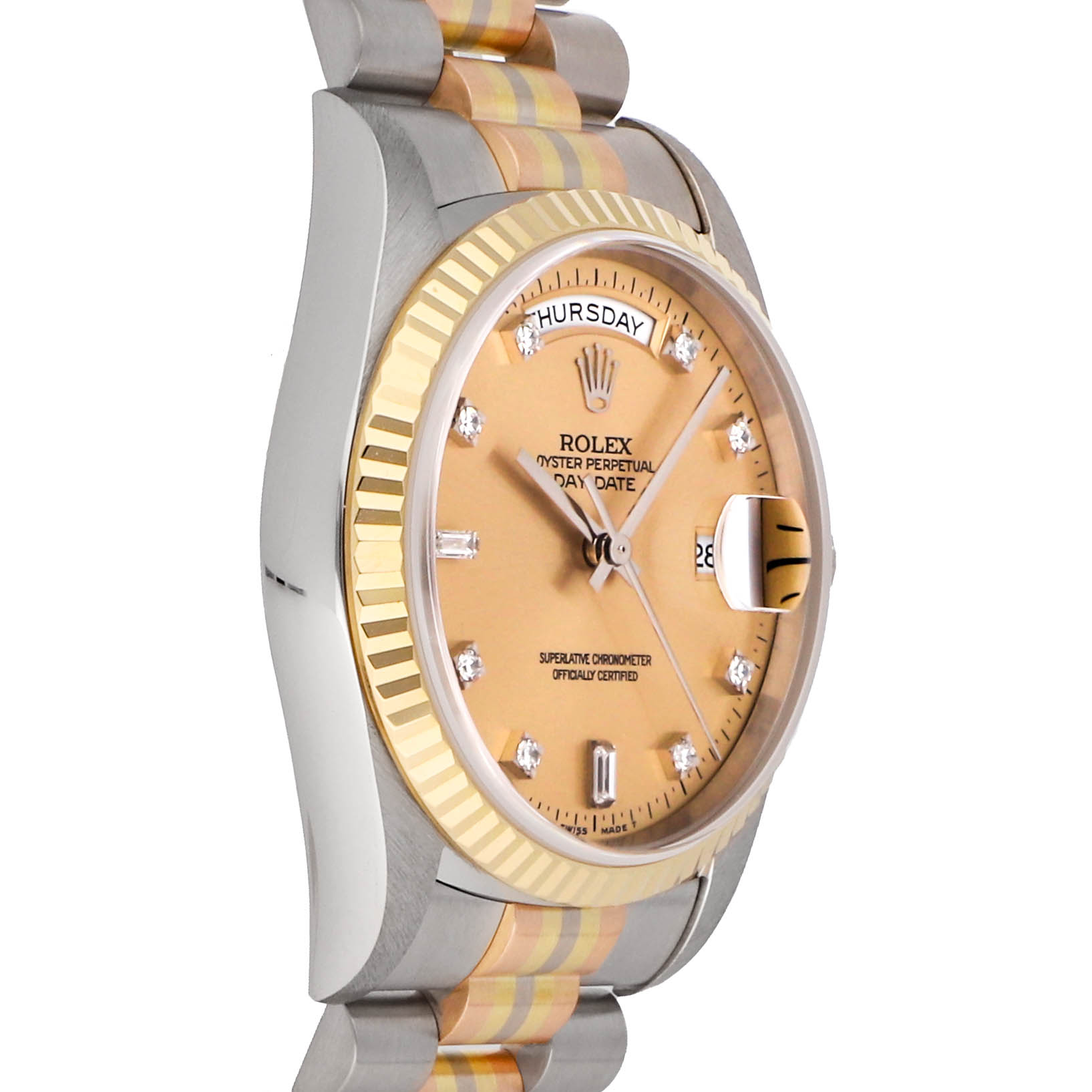 Rolex Super Clone Watch : Day-Date Tridor WG/ 18239B CHP DIA TRI - Image 2