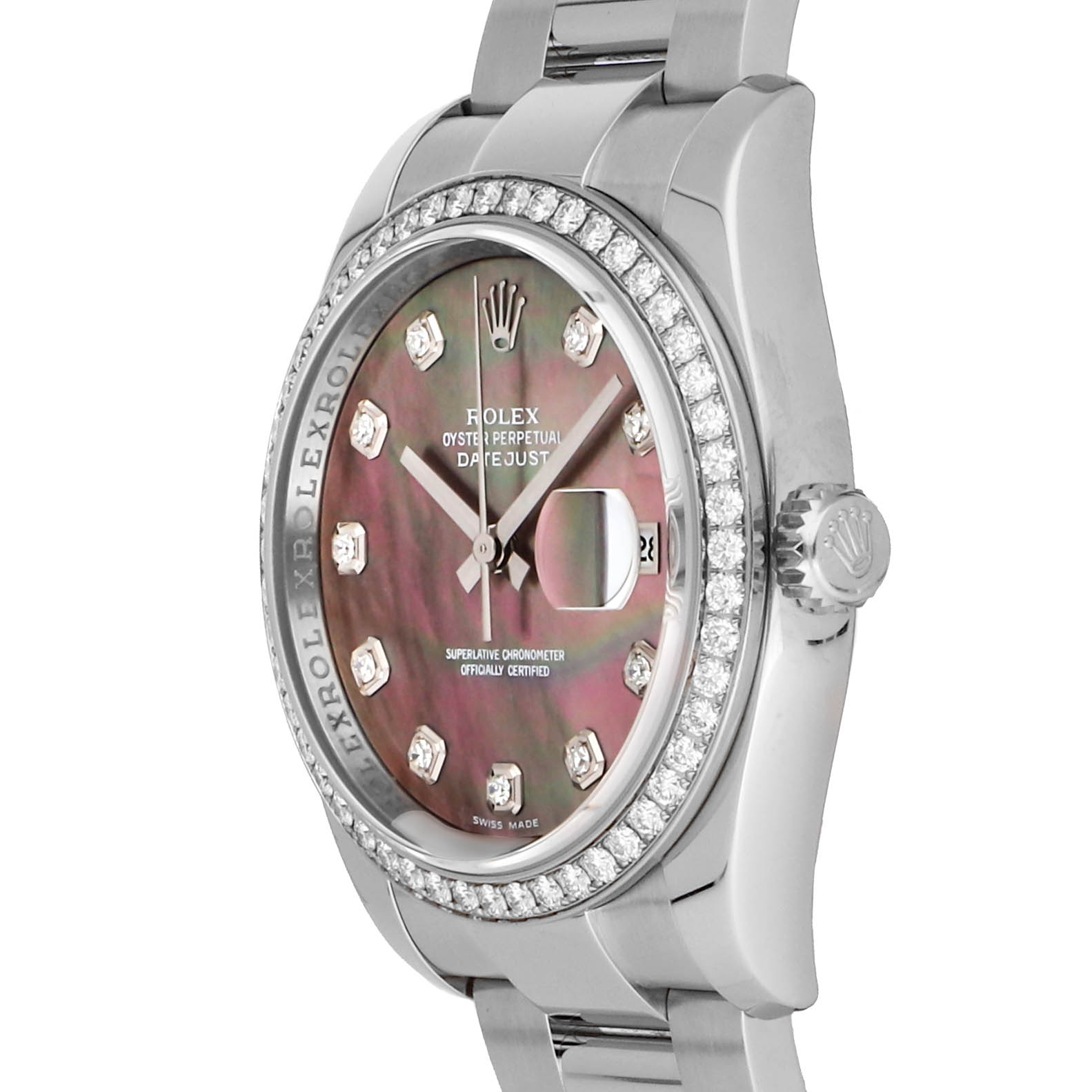 Rolex Super Clone Watch : Datejust 116244 BLK MOP DIA OYS - Image 3