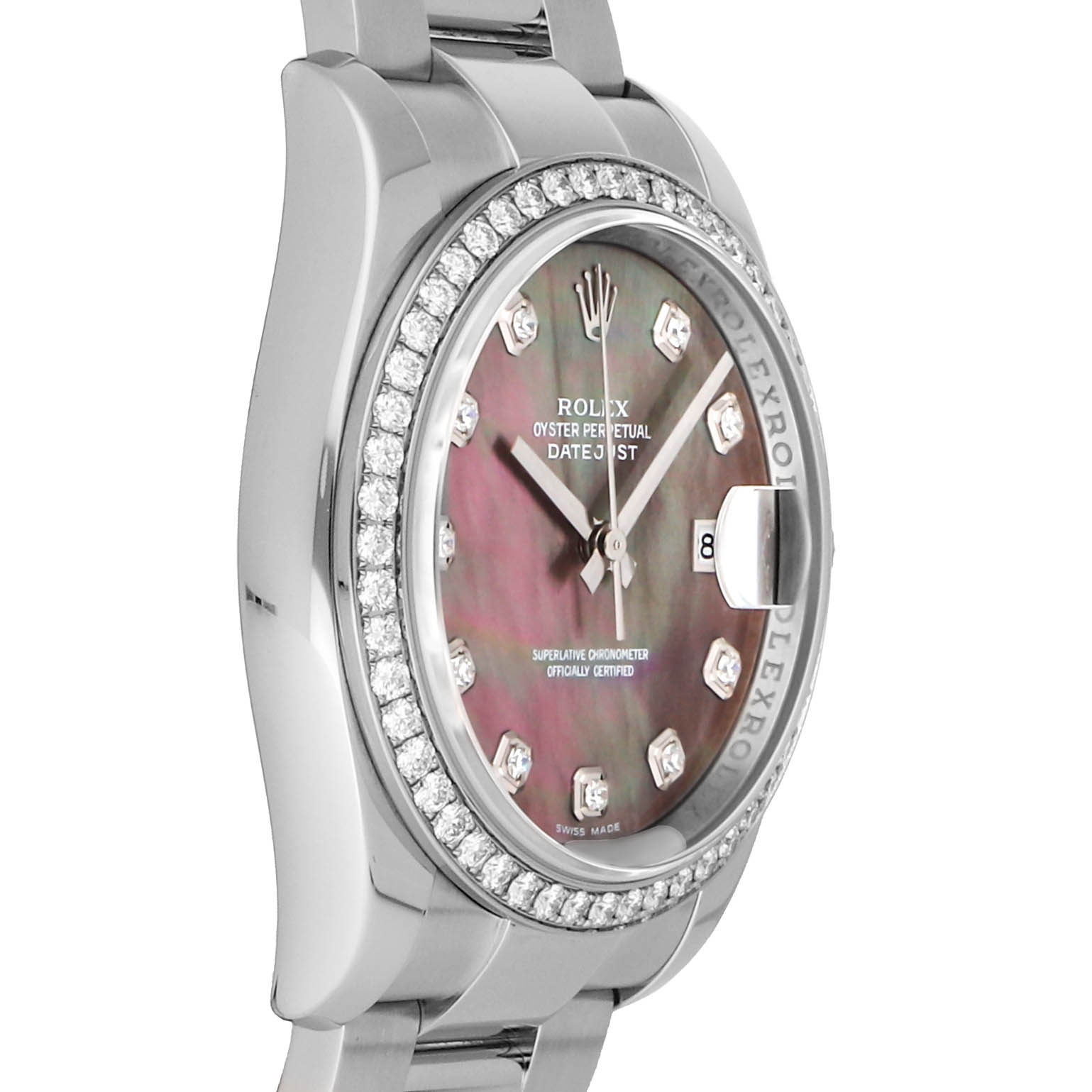 Rolex Super Clone Watch : Datejust 116244 BLK MOP DIA OYS - Image 2