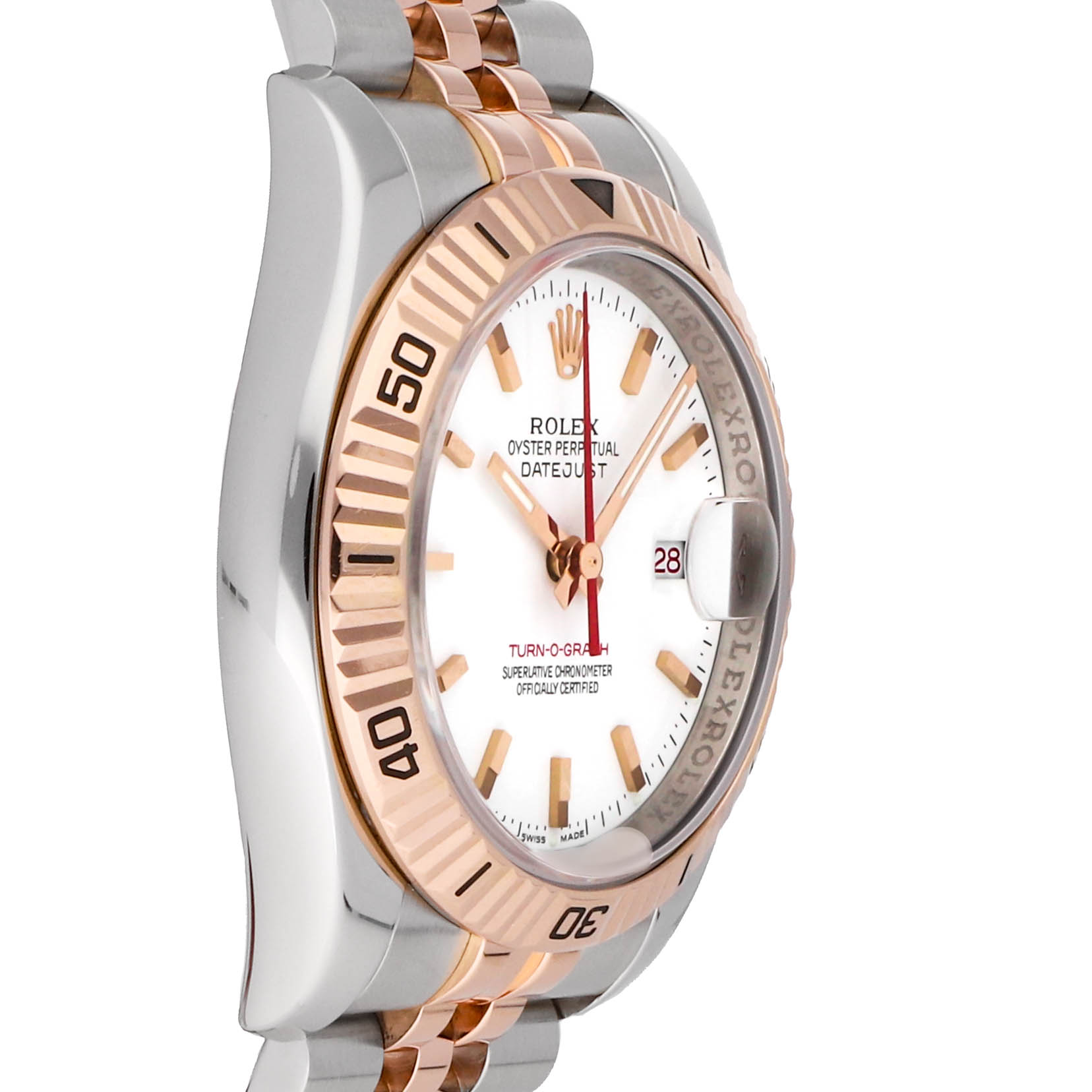 Rolex Super Clone Watch : Datejust Turn-O-Graph 116261 WHT IX JUB - Image 2