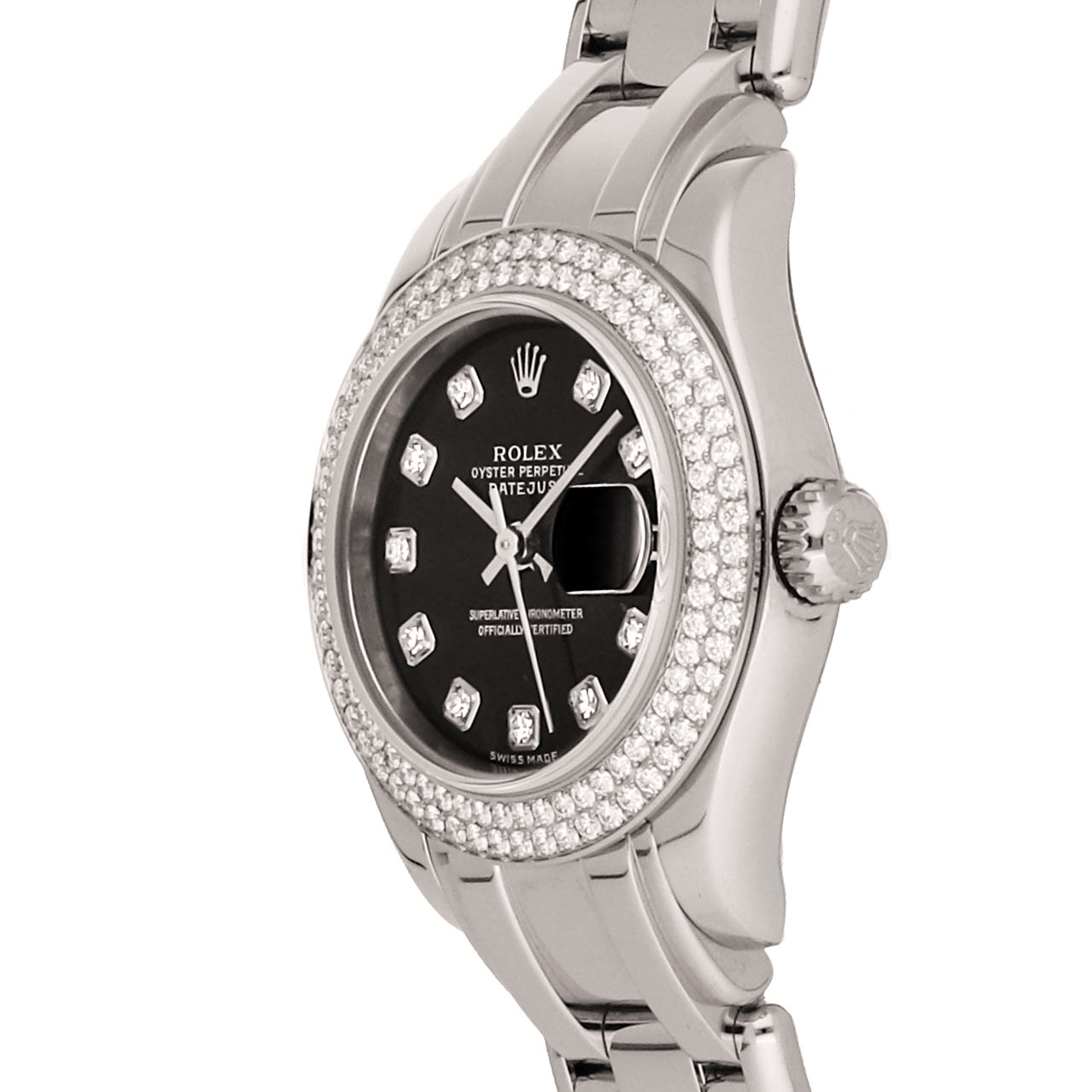 Rolex Super Clone Watch : Datejust Pearlmaster WG 80339 BLK DI PRL - Image 3