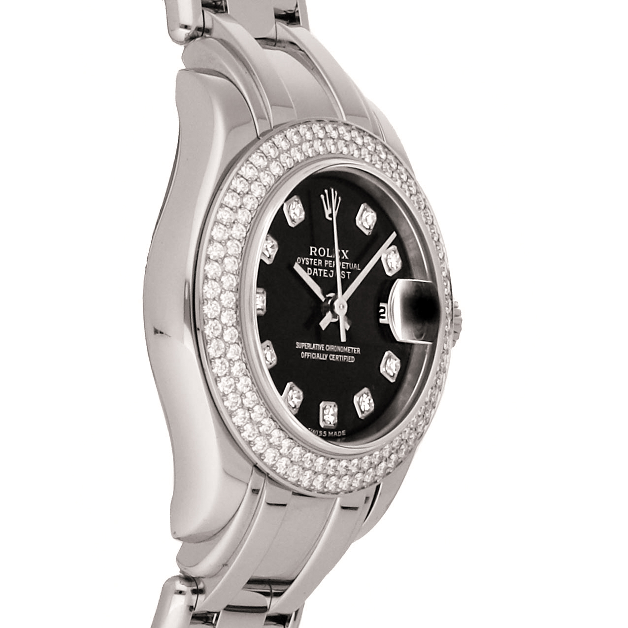 Rolex Super Clone Watch : Datejust Pearlmaster WG 80339 BLK DI PRL - Image 2