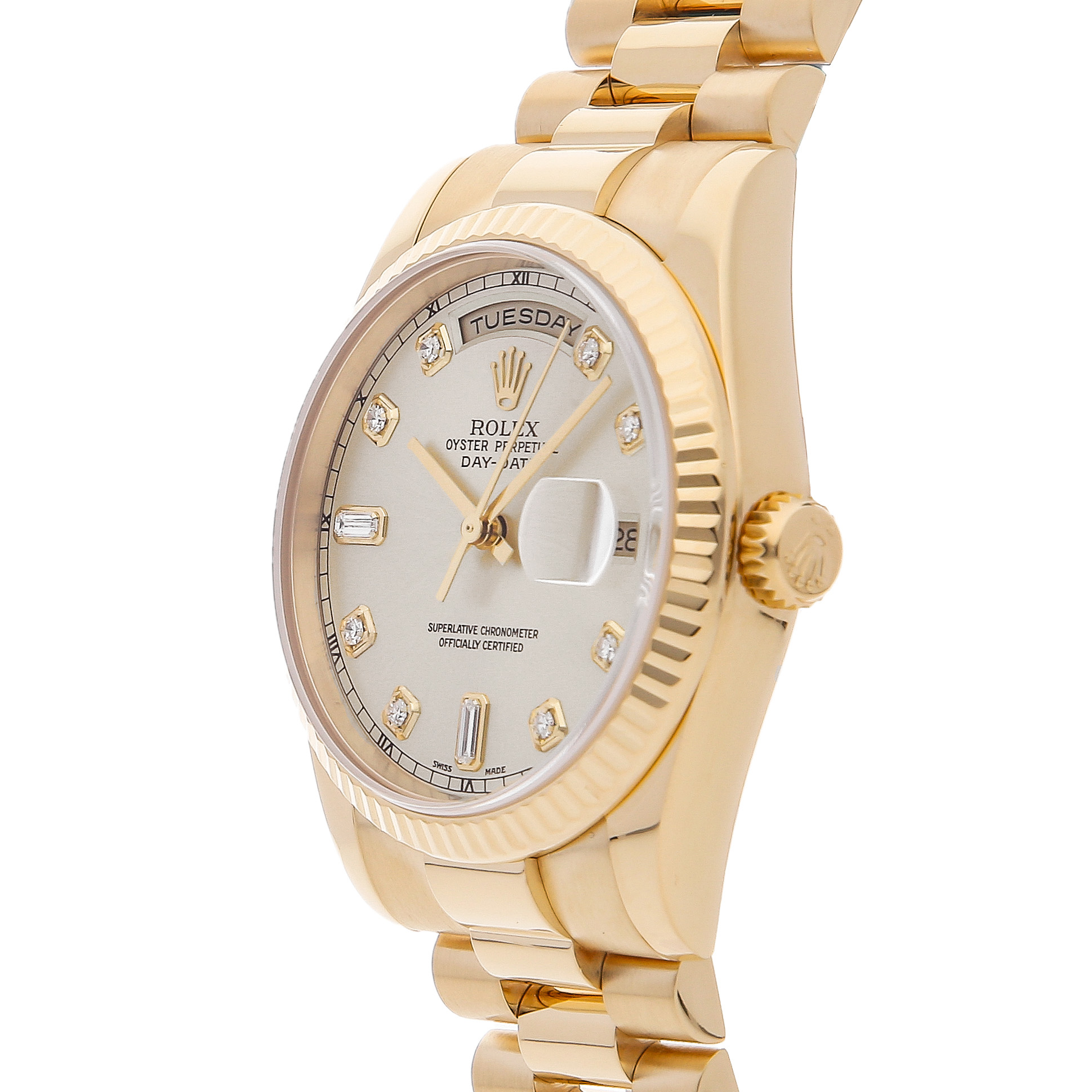 Rolex Super Clone Watch : Day-Date YG 118238 SLV DIA PRS - Image 3