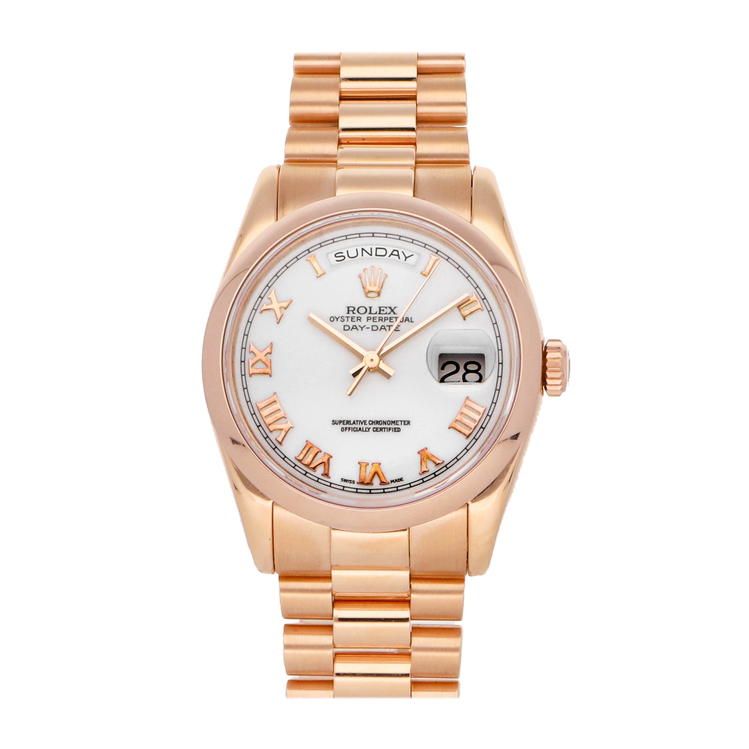 Rolex Super Clone Watch : Day-Date 118205 WHT ROM PRS